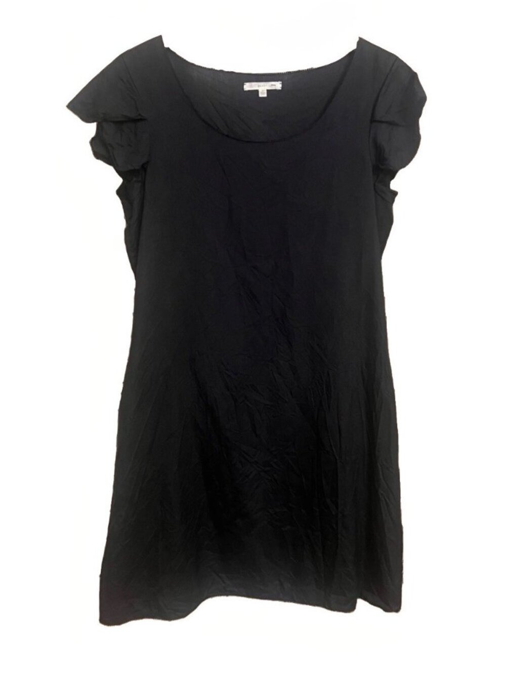 Eliot Flutter Sleeve Mini Dress Women`s Black Silk Size 6.      K